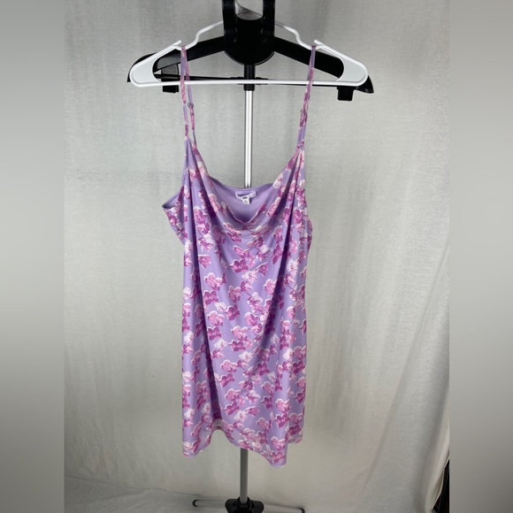 BP. Cowl Neck Purple & Pink Mesh Minidress Size XL (16) NWT - Picture 7 of 12